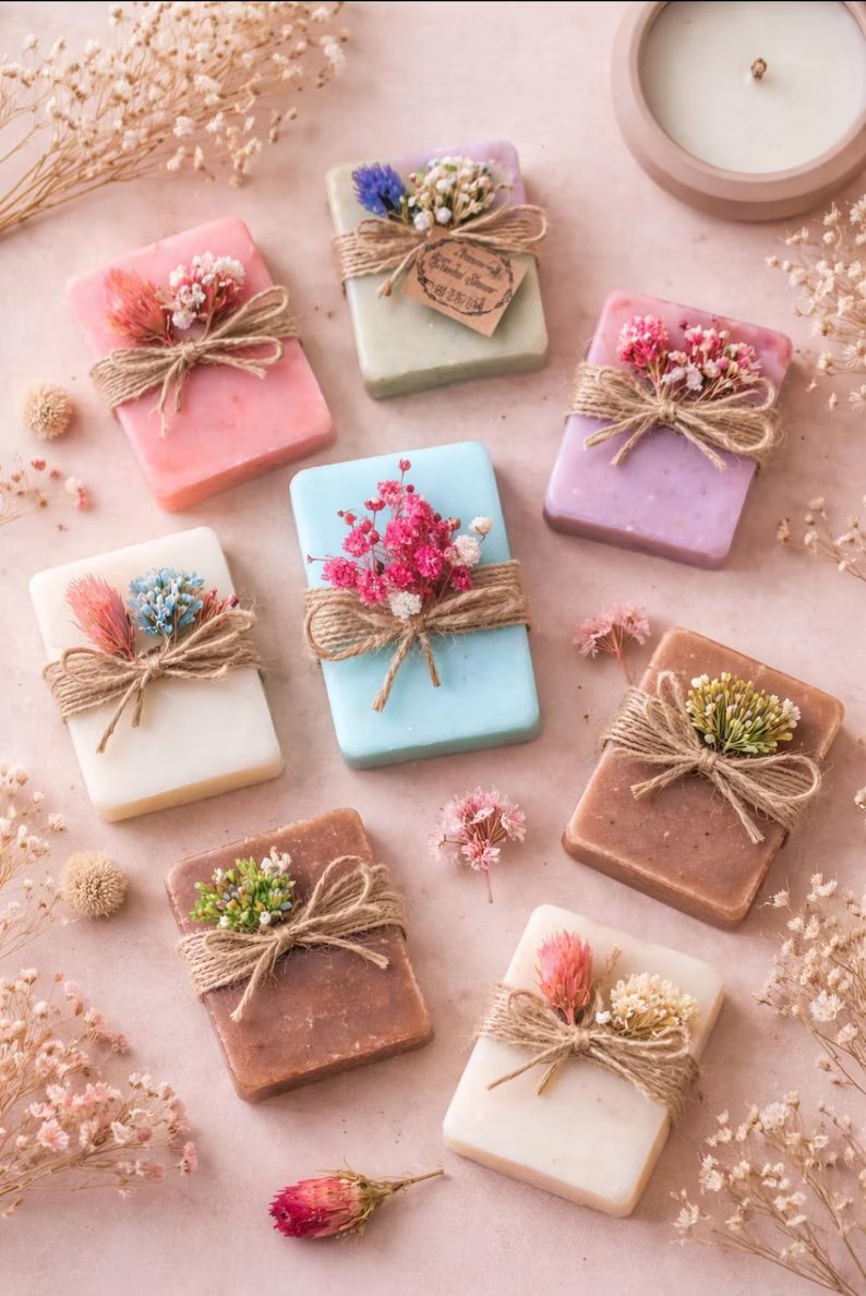 صابون گیاهی دست‌ساز | Vegan Mini Soap | هدیه عروسی، حنابندان و نوروز | بسته‌بندی زیبا