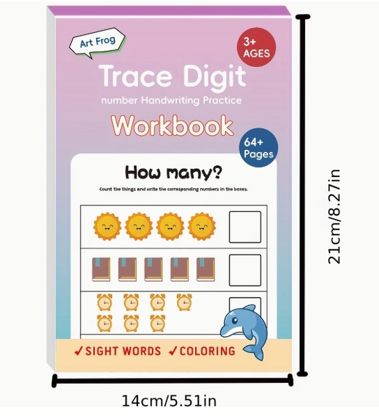 📘 Trace & Learn Math Workbook (3+)