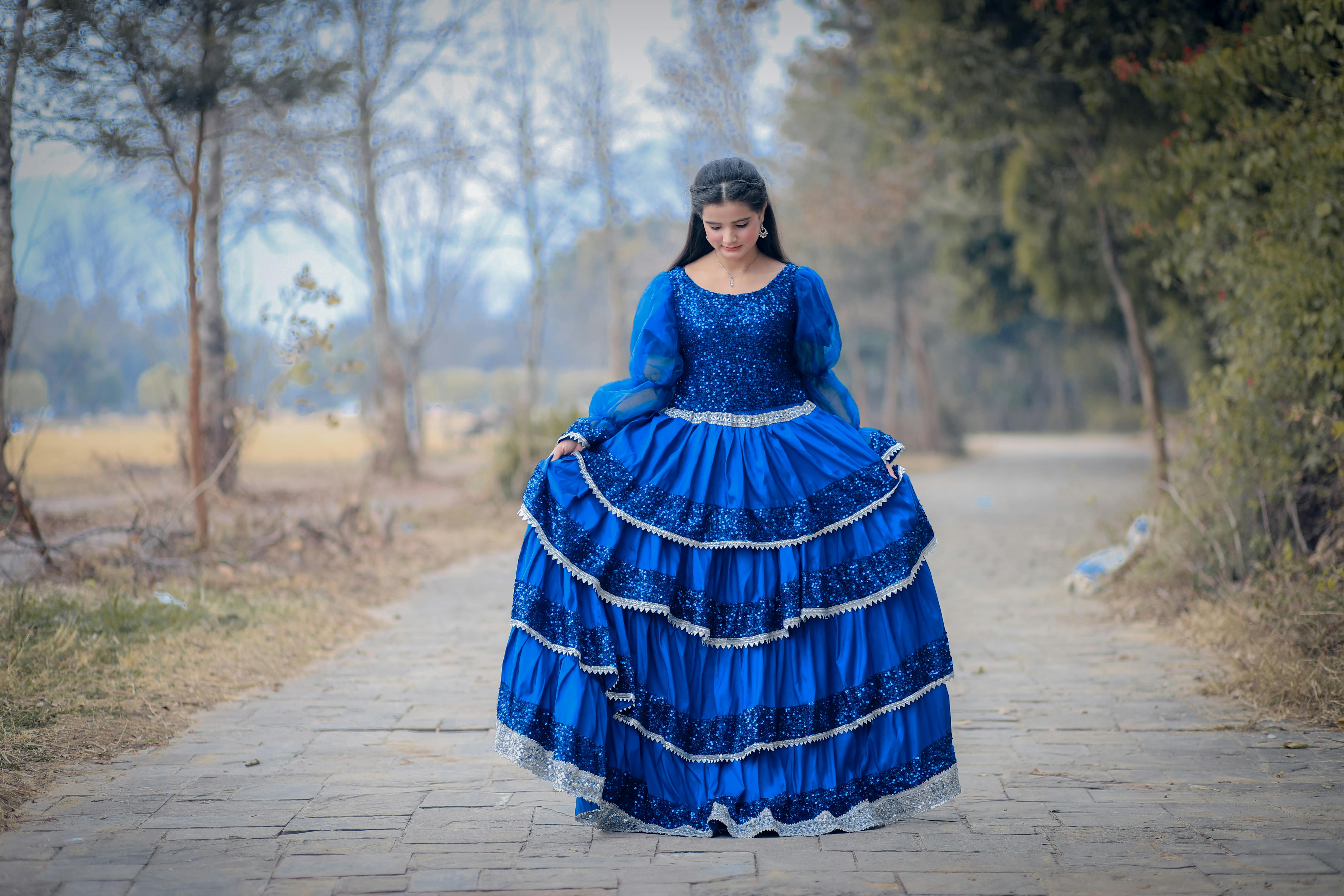 👗 Royal Blue Traditional Dress